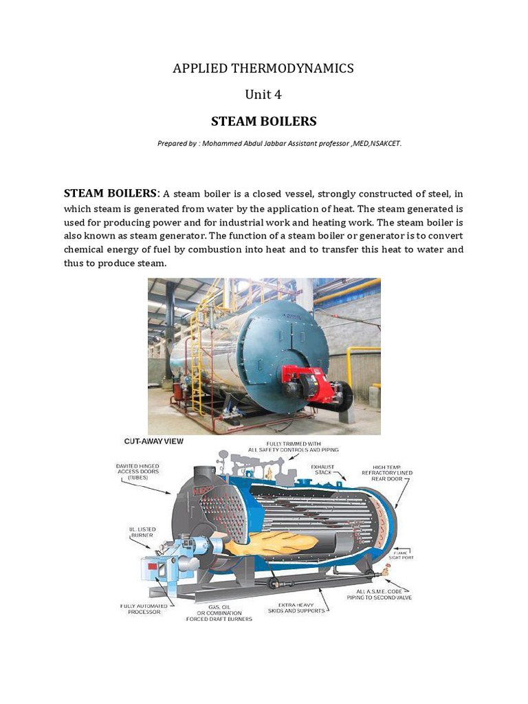 Unit 4 Steam Boilers | PDF | Boiler | Steam