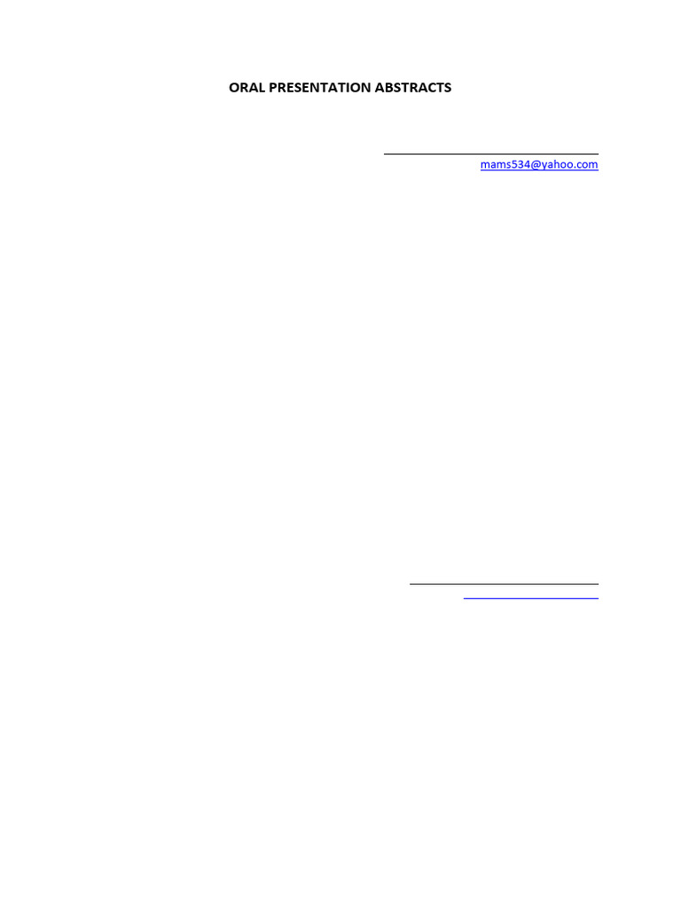 Oral Presentation Abstracts | PDF | Autopsy | Death