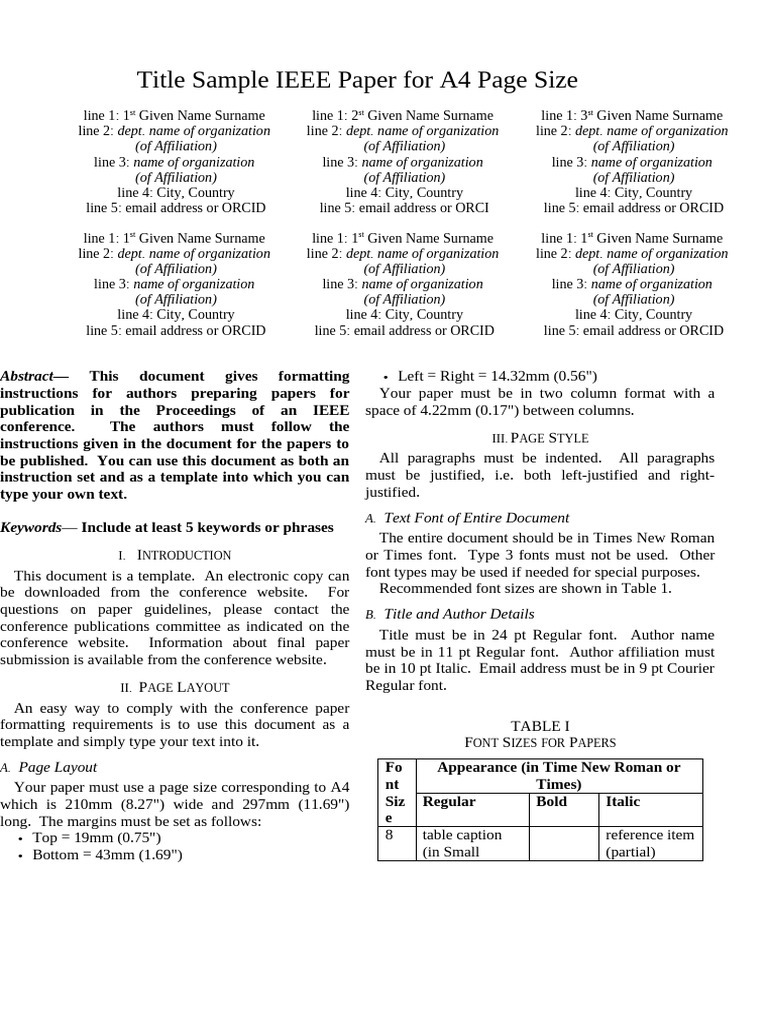 Ieee Format | PDF | Paragraph | Typefaces