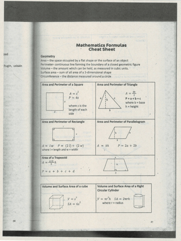 Math Formula Cheat Sheet | PDF
