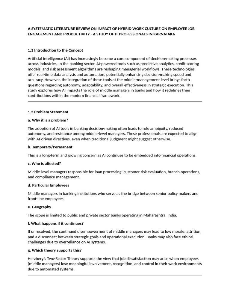A Systematic Literature Review On Impact of Hybrid Work Culture On ...