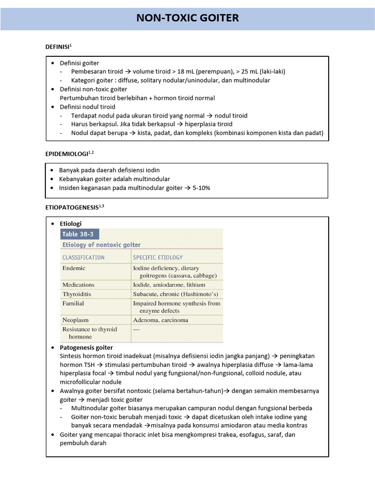 Non-Toxic Goiter | PDF