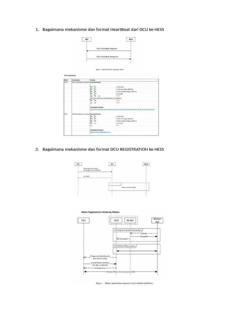 Bagaimana Mekanisme Dan Format HeartBeat Dari DCU Ke HESS | PDF