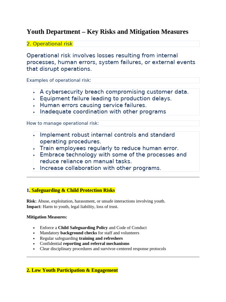 Departmental Risks | PDF | Risk | Regulatory Compliance