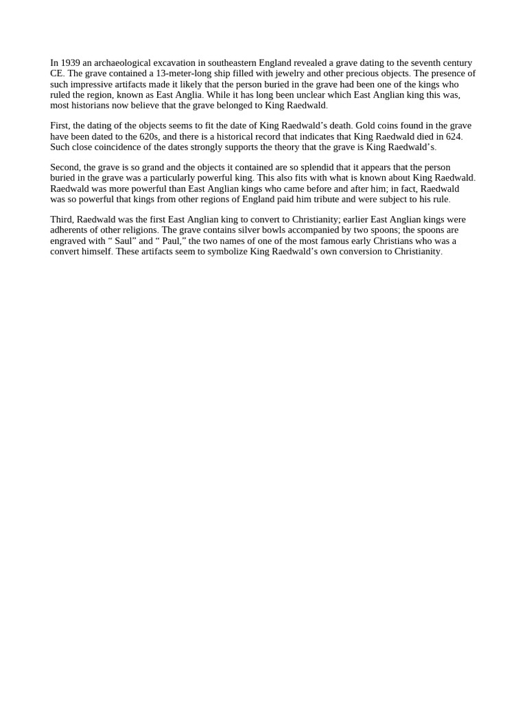 King Raedwald S Grave | PDF