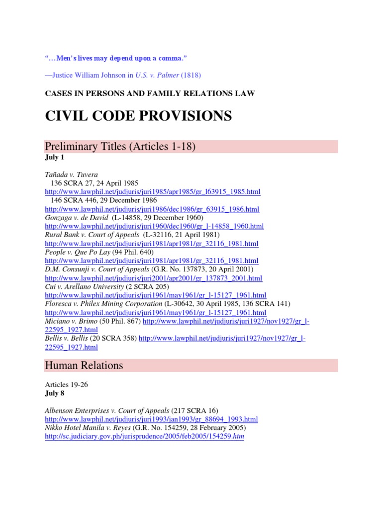 Cases in Persons and Family Relations | PDF | Courts | Legal Organizations
