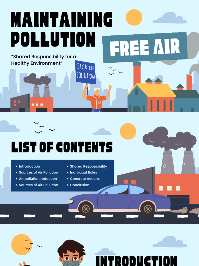 Blue Illustrative Maintaining Pollution Prsentation | PDF | Air ...