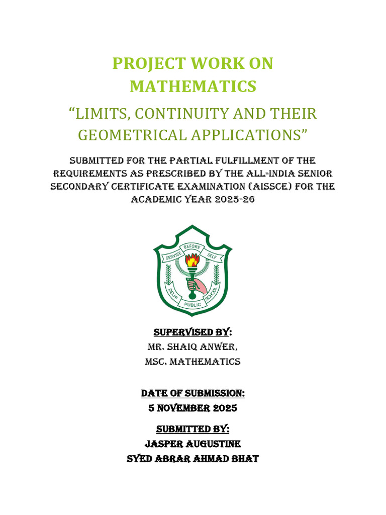 Mathematics Project XII PDF | PDF | Trigonometric Functions | Integral