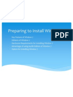 Preparing To Install Window 7
