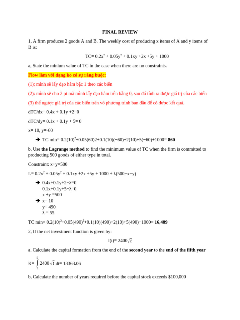 Final Review | PDF