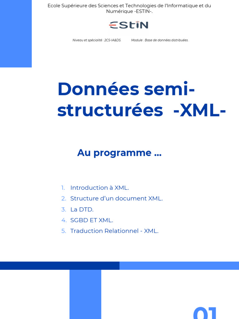 Chapitre1 Données Semi Structure XML | PDF | XML | Html