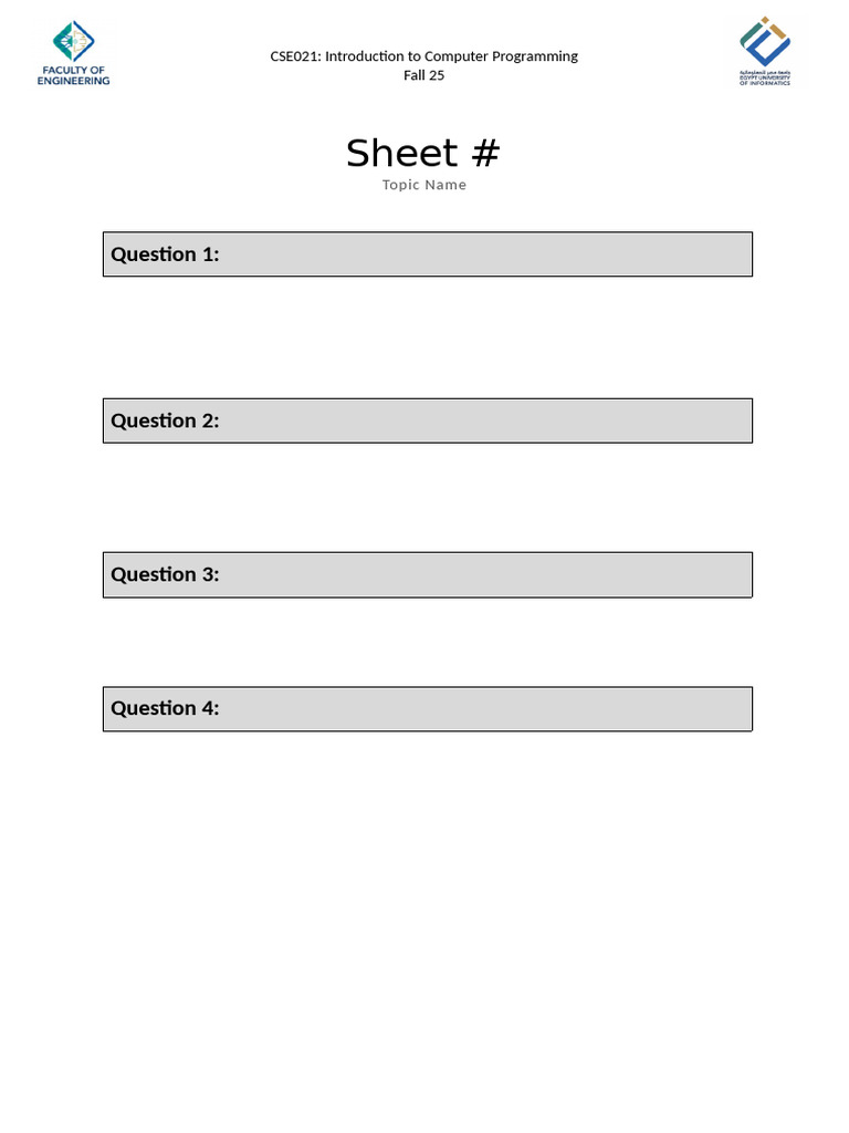 Sheet Template | PDF