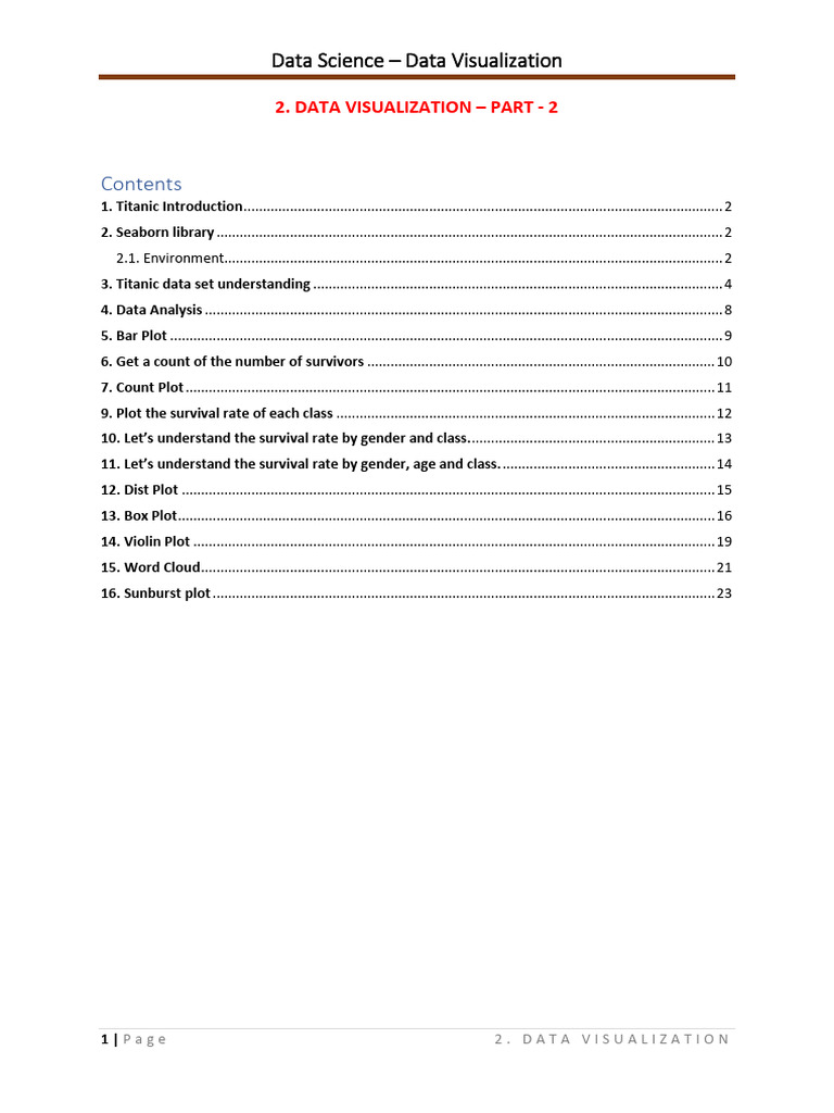 Data Visualization - Part 2 | PDF | Water Transport | Passenger Ships