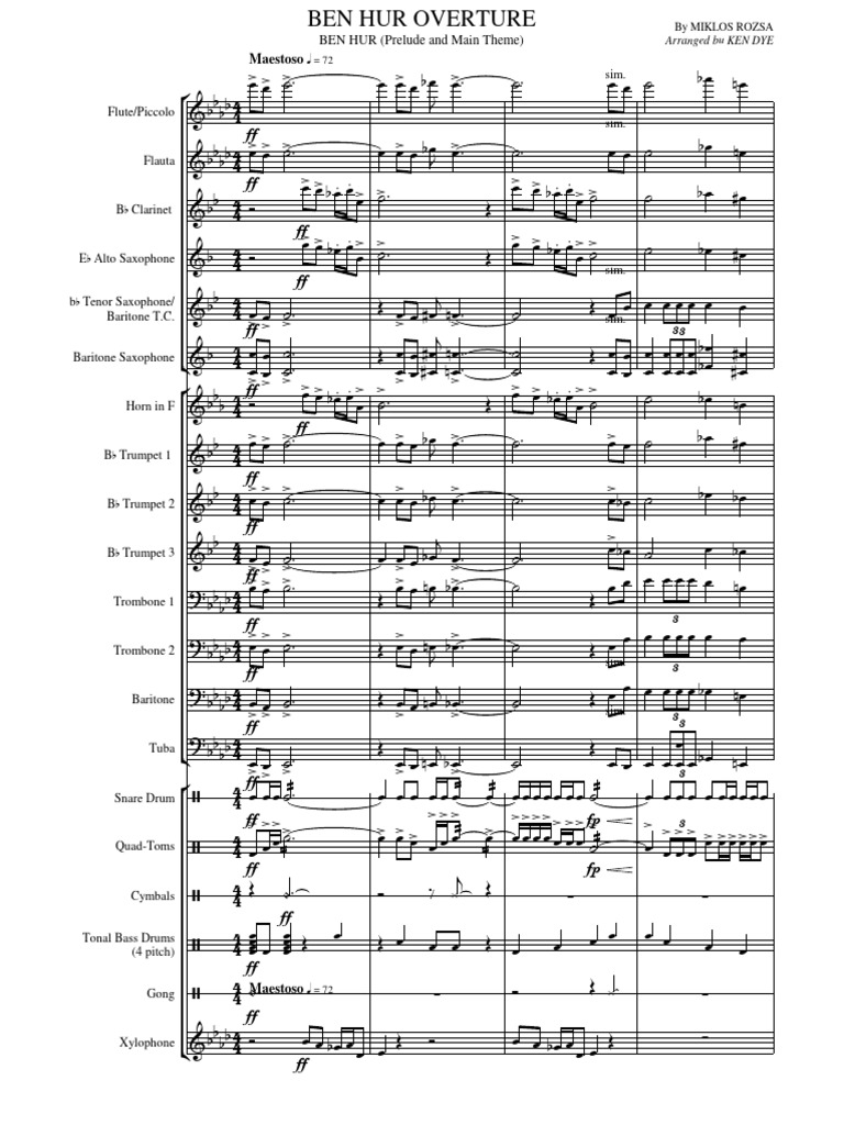Ben Hur Overture | PDF | Musical Instruments | Aerophones