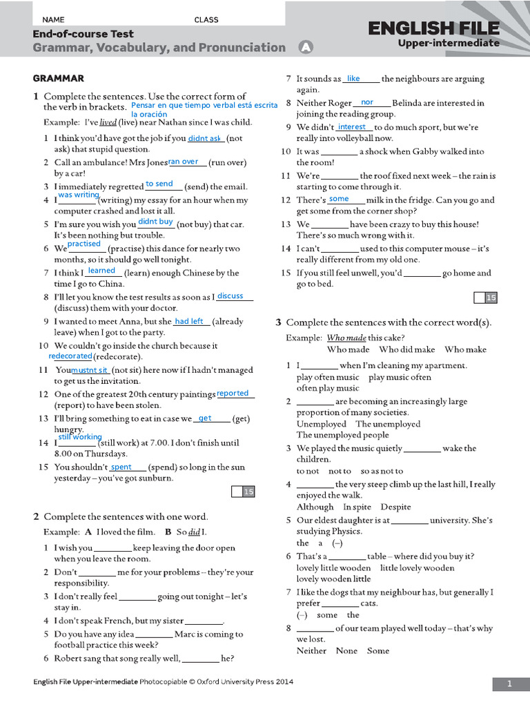 Test English File | PDF