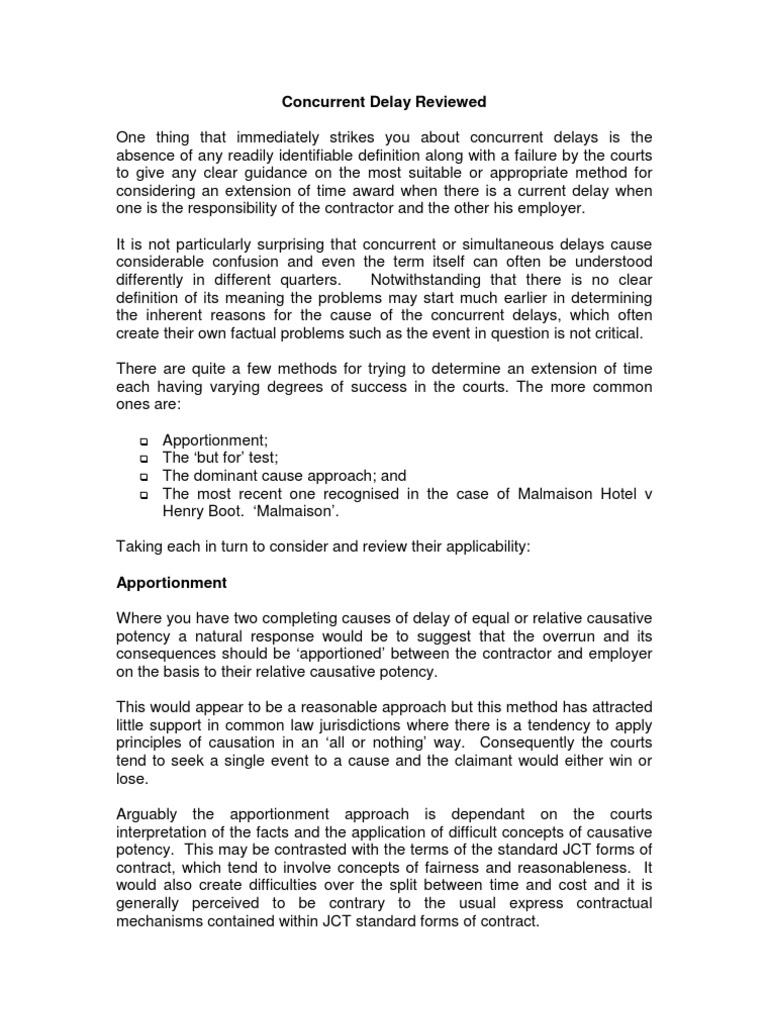 Understanding Concurrent Delay Methods | PDF | Causation (Law) | Time