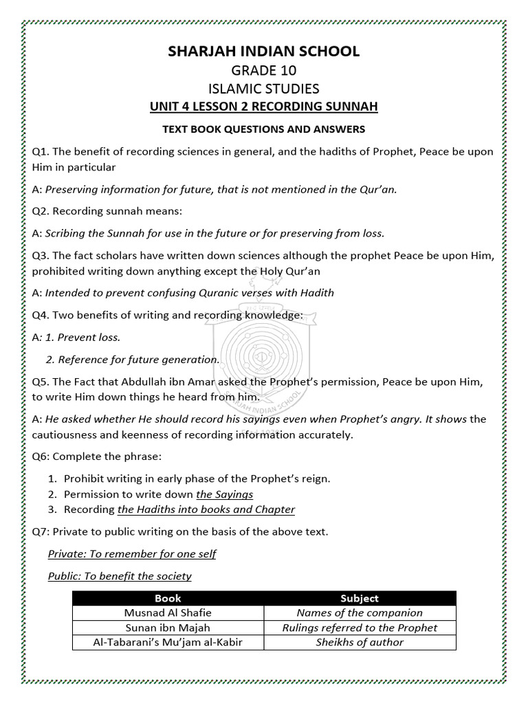 Recording Sunnah T.B Exercises | PDF