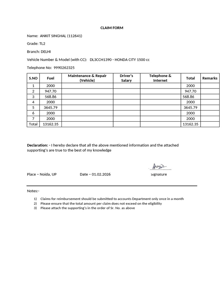 Fuel Format Jan 2026 | PDF