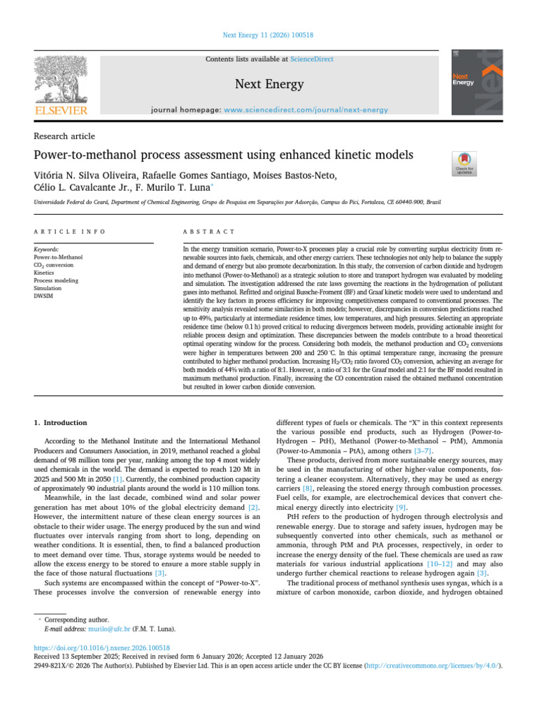 Power-To-methanol Process Assessment Using Enhanced Kinetic Models ...