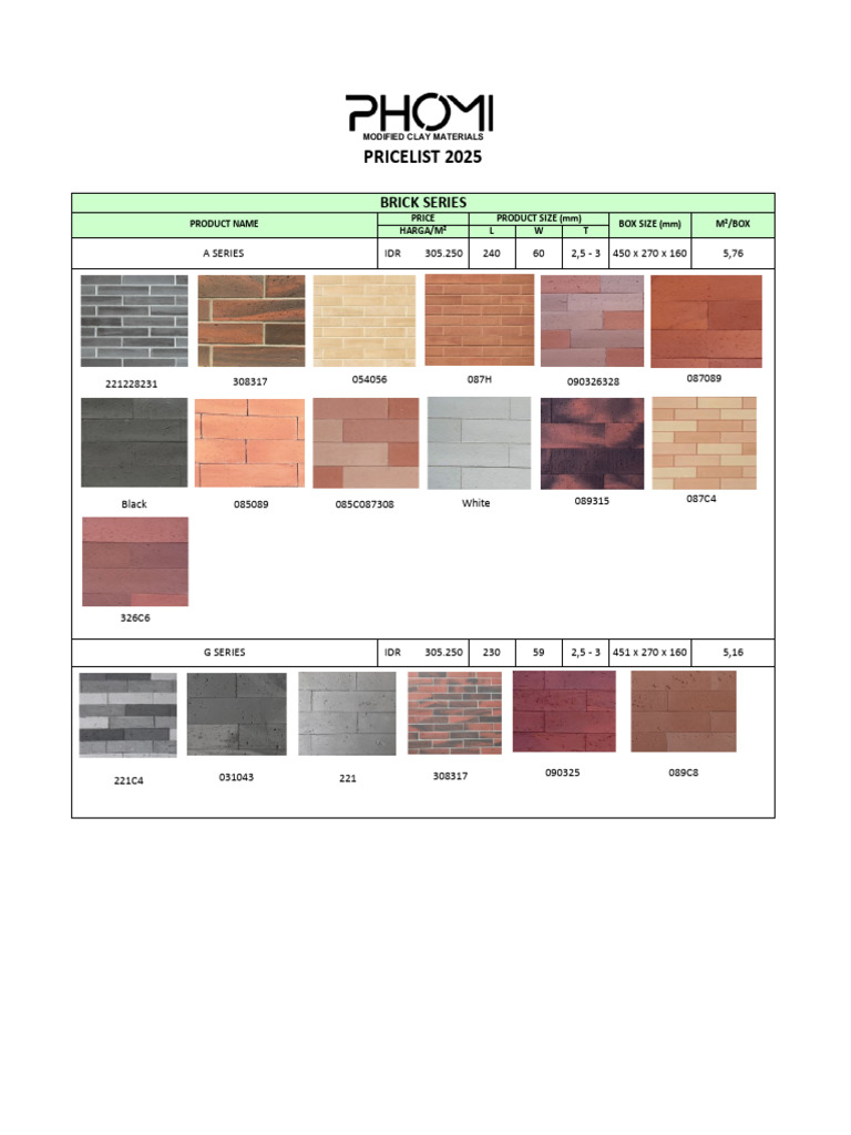 Phomi Pricelist 2025 +PPN | PDF | Rocks | Natural Materials