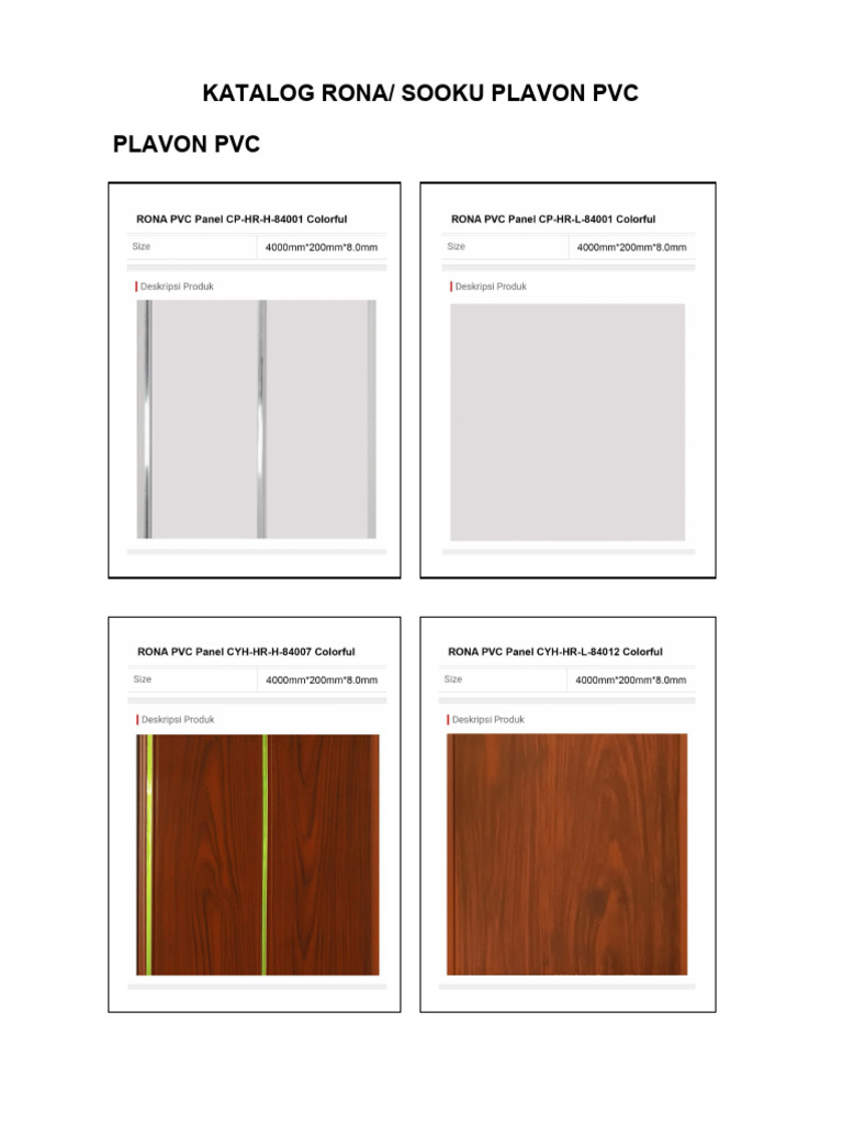 Kataloq Rona PVC | PDF