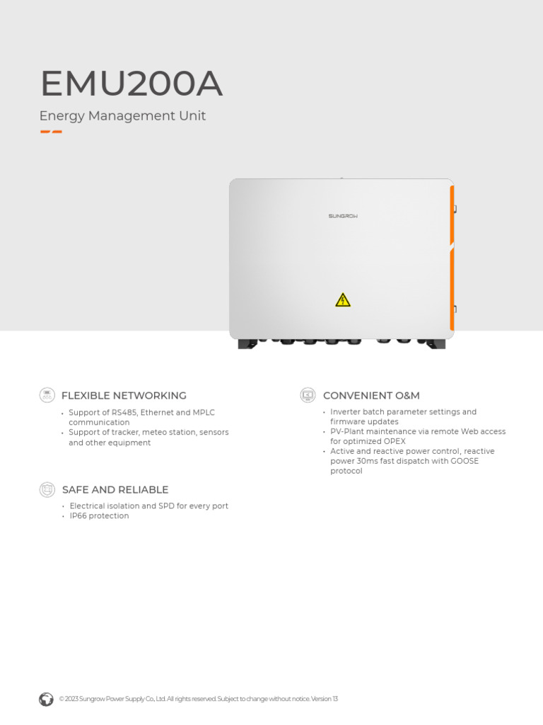Ds Emu200a Datasheet v13 en | PDF | Alternating Current | Power Supply