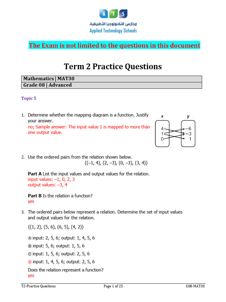 AY2526 T2 MAT30 Practice Questions AK | PDF | Euclidean Geometry ...