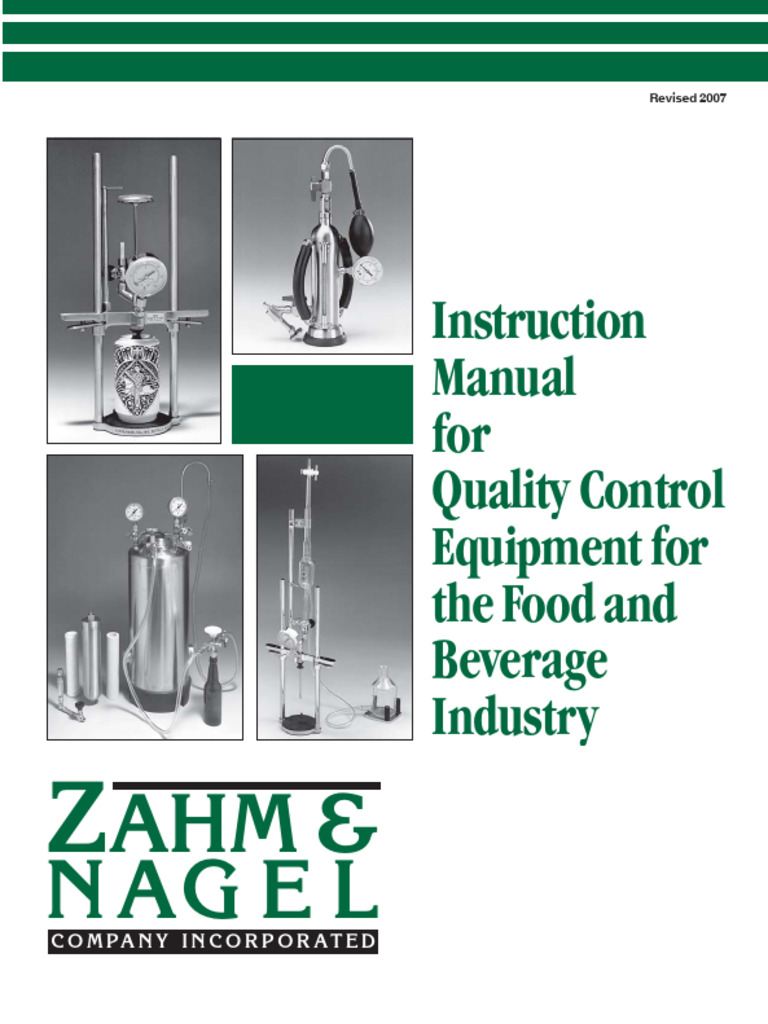 Zahm & Nagel Instruction Manual | PDF | Calibration | Valve