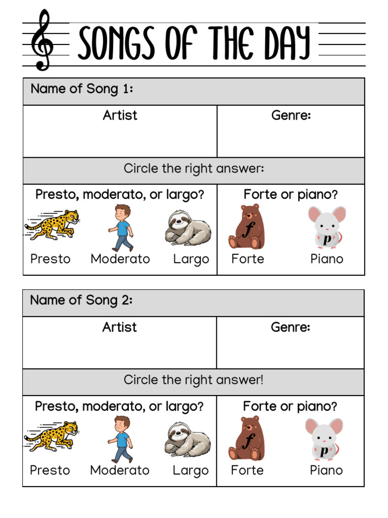 Draw The Note Worksheet in Blue and White Bold Style | PDF