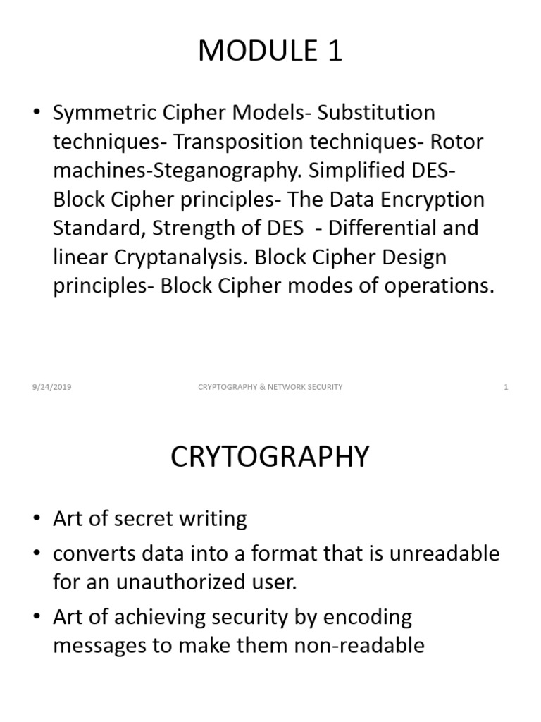 Cryptography MODULE 1 | PDF | Cryptanalysis | Cryptography