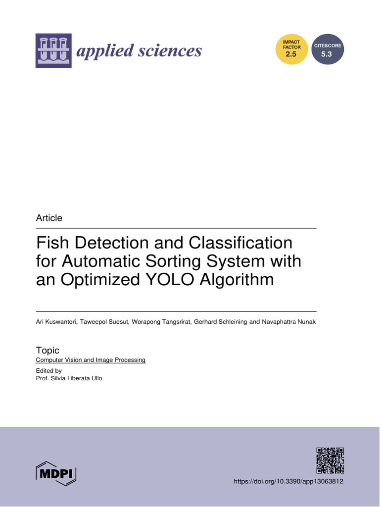 Applsci 13 03812 With Cover | PDF | Computer Vision | Deep Learning