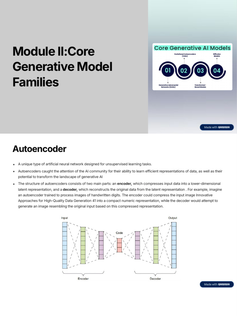 Module IICore Generative Model Families | PDF | Machine Learning ...
