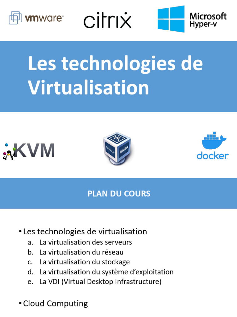 Virtualisation Cours 2024 | PDF | Virtualisation | Machine virtuelle