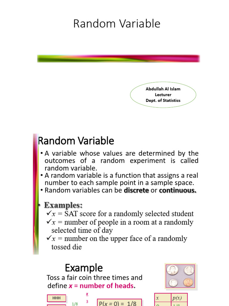 Random Variable | PDF | Random Variable | Probability Distribution