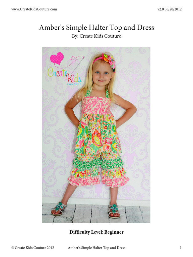 Ambers Simple Halter Top and Dress | PDF | Sewing | Seam (Sewing)