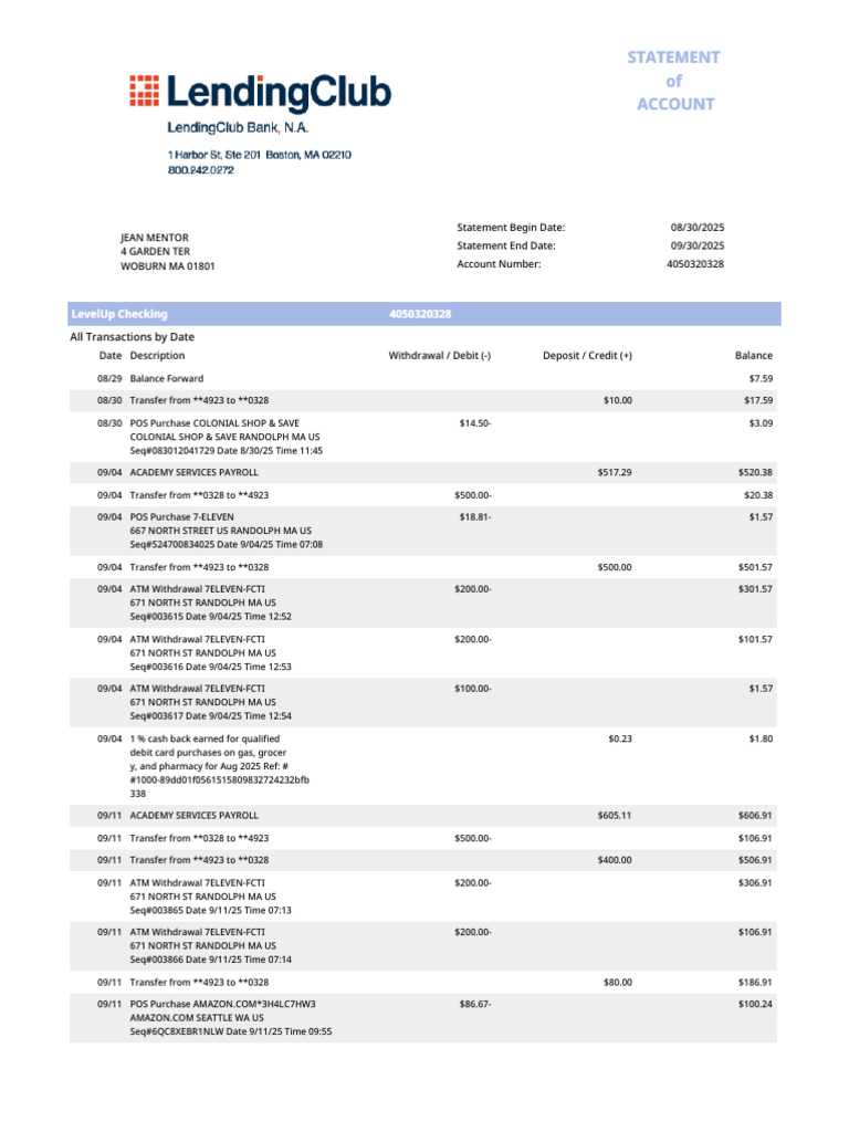 Statement Statement of of Account Account | PDF | Credit Card | Debit Card