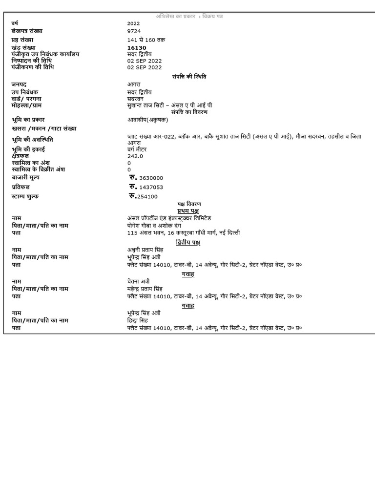 Ansal API 02-09-2022 R-22 | PDF