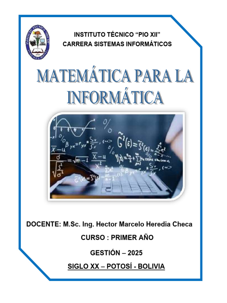 Dossier Matematica para La Informatica 2025 Temas 1, 2, 3, 4 | PDF ...