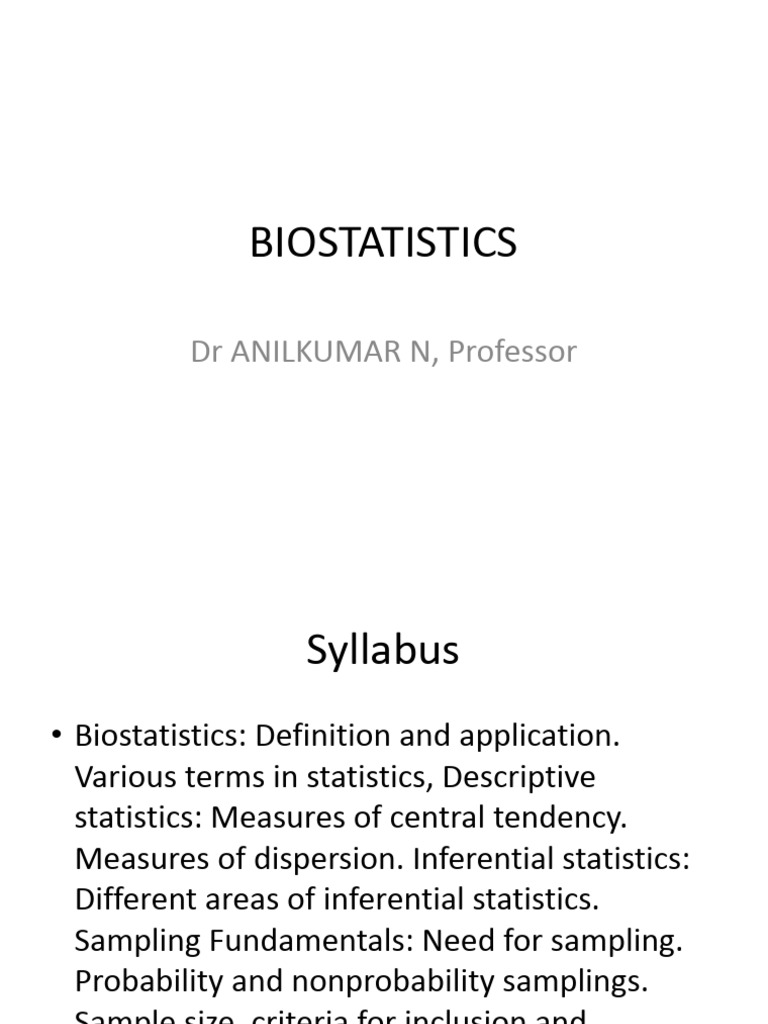 Biostatistics | PDF | Statistics | Variance
