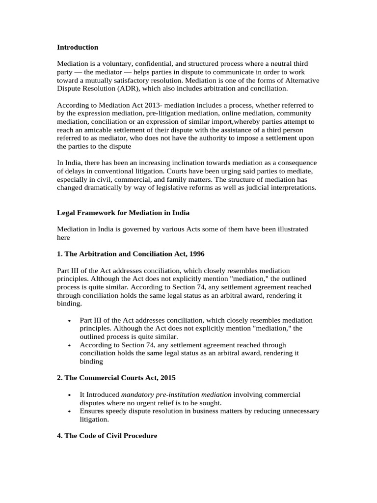 Mediation Is A Voluntary | PDF | Mediation | Alternative Dispute Resolution