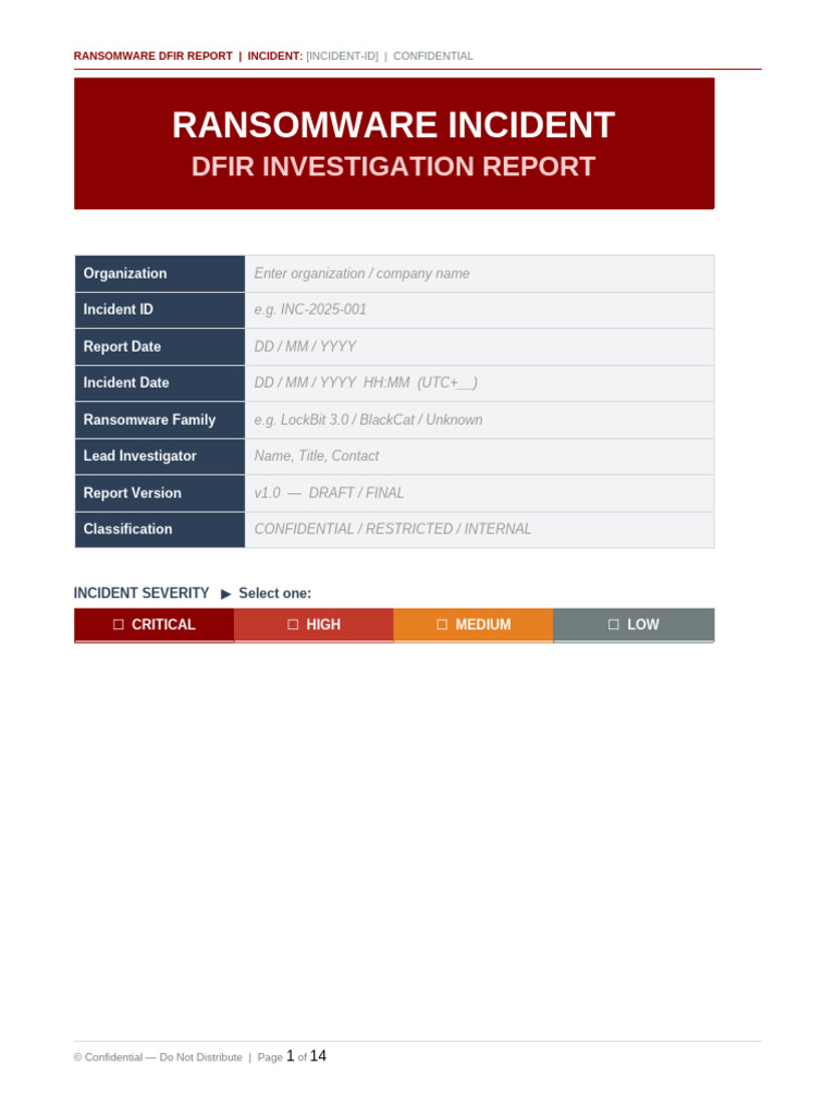 DFIR Ransomware Report Template | PDF | Ransomware | Encryption