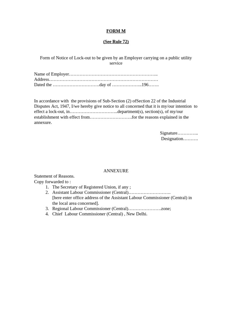 Form M | PDF