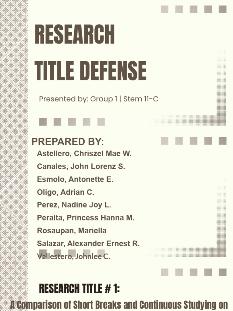 Research-Title-Defense 20260114 095145 0000 | PDF | Cognition | Science ...