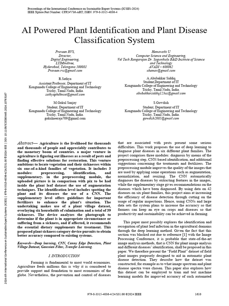 AI Powered Plant Identification and Plant Disease Classification System ...
