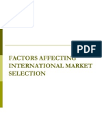 Factors Affecting International Market Selection