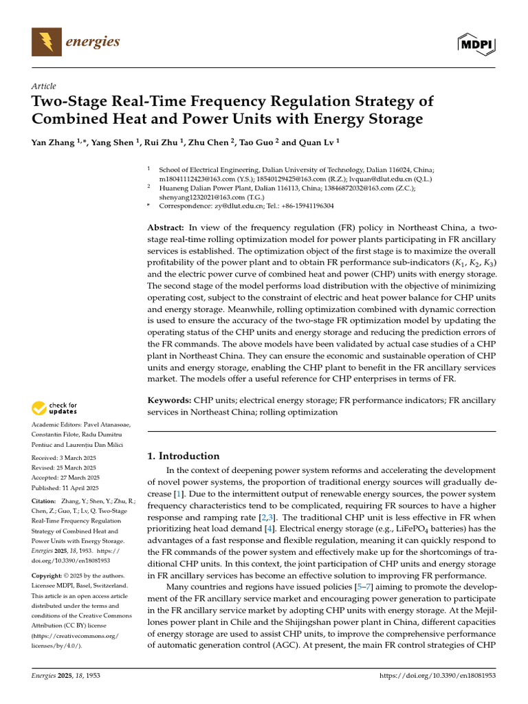 Energies 18 01953 | PDF | Cogeneration | Mathematical Optimization