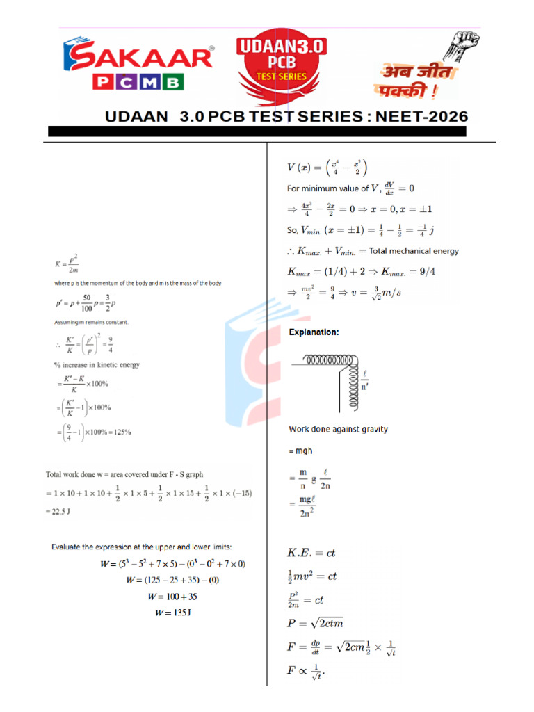 Uts-3 Ct-03 (26!02!2026) Phy & Chemistry Solutions | PDF | Velocity | Force