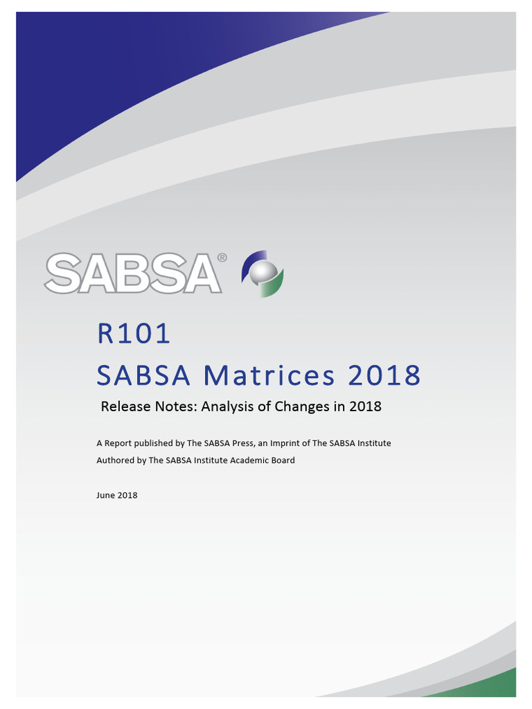TSI R101 SABSA Matrices 2018 Release Notes | PDF | Matrix (Mathematics ...