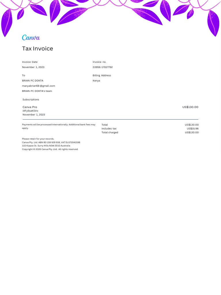 Invoice 03956 17027792 | PDF