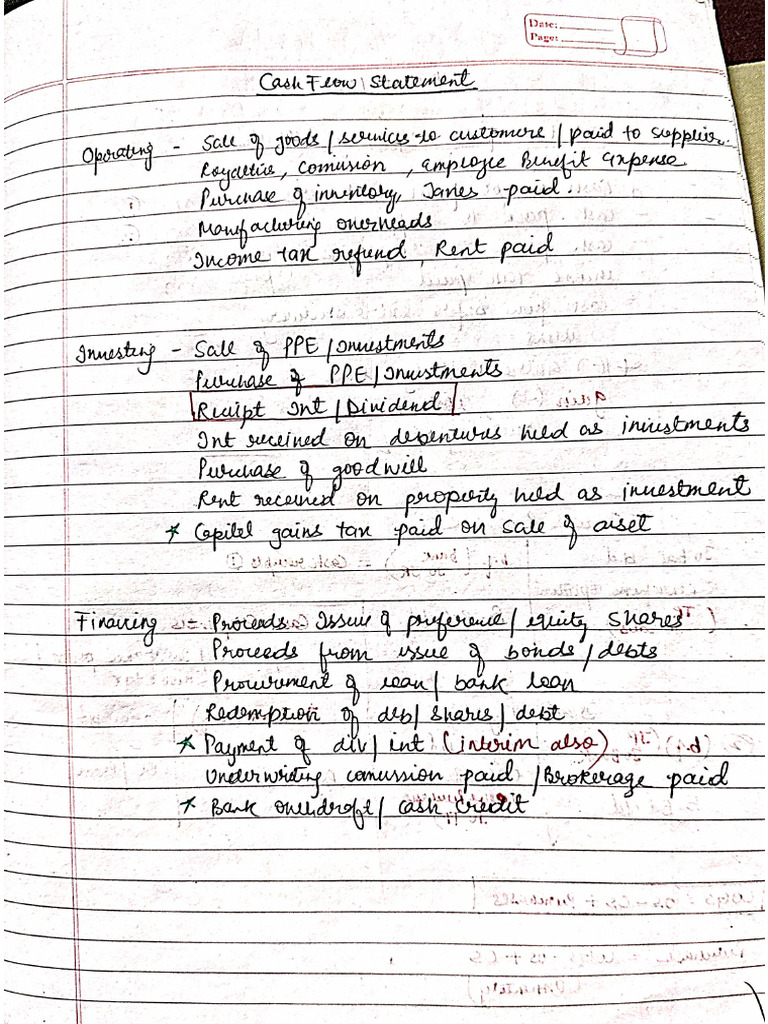 Cash Flow Notes | PDF
